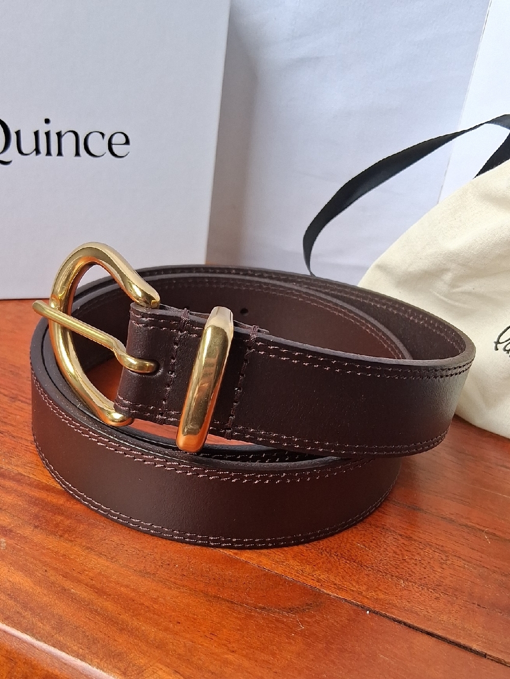 Quince Allegra European Leather Belt Expresso Brown XS - Picture 5 of 7
